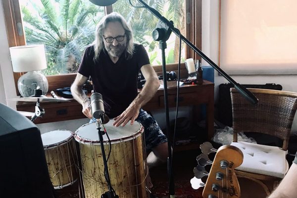 Rishi playing his tribal drum