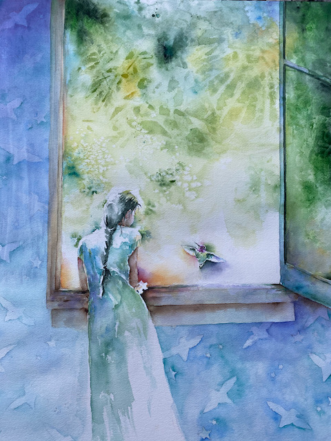 Woman at window by Pratho