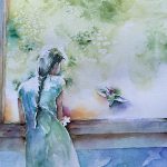 Woman at window by Pratho