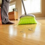 sweeping the floor