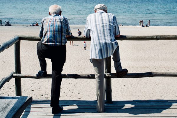 two old men at the sea