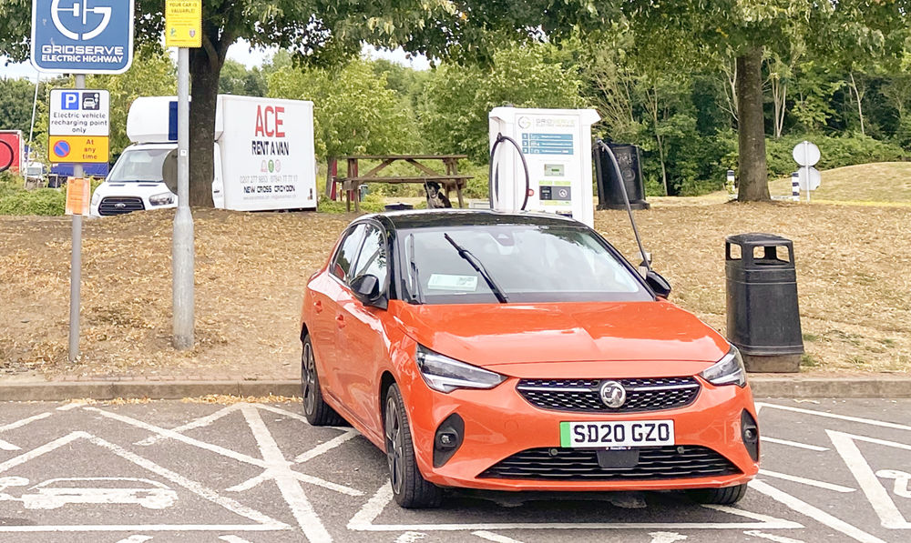orange electric car