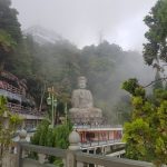 Buddha statue in the mist