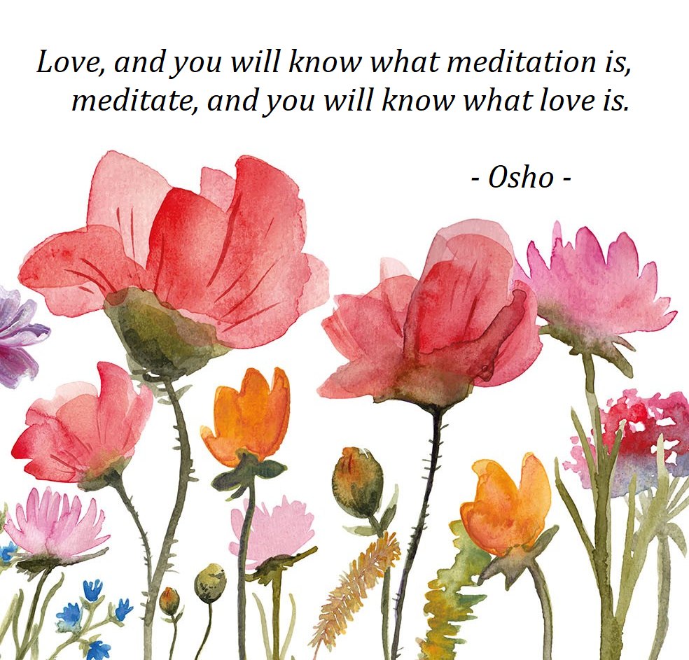 Love, and you will know what meditation is, meditate, and you will know what love is.