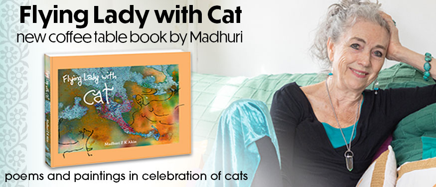 Flying Lady with Cat by Madhuri