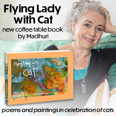 Flying Lady with Cat by Madhuri