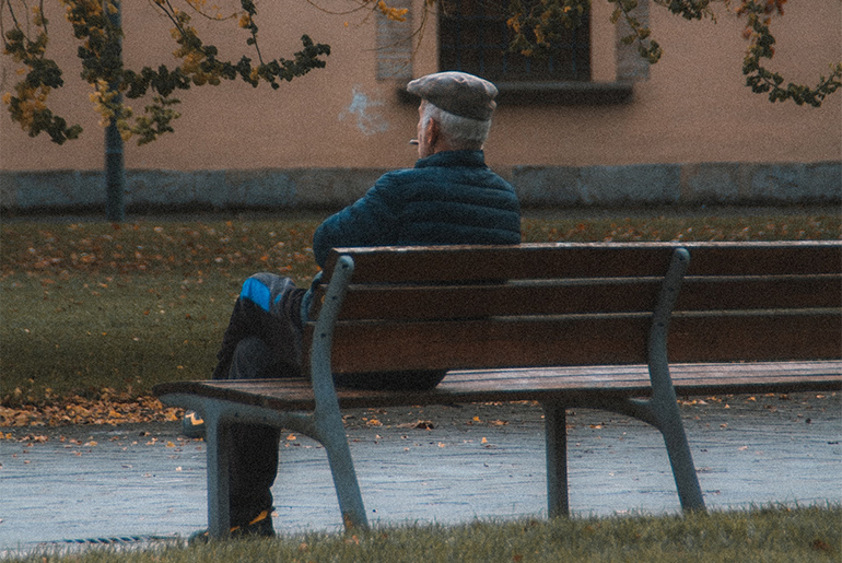 man on bench
