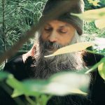 Osho with hat in garden