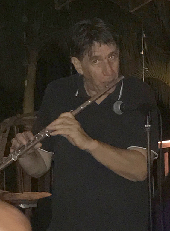 Prasthan playing the flute, 2019