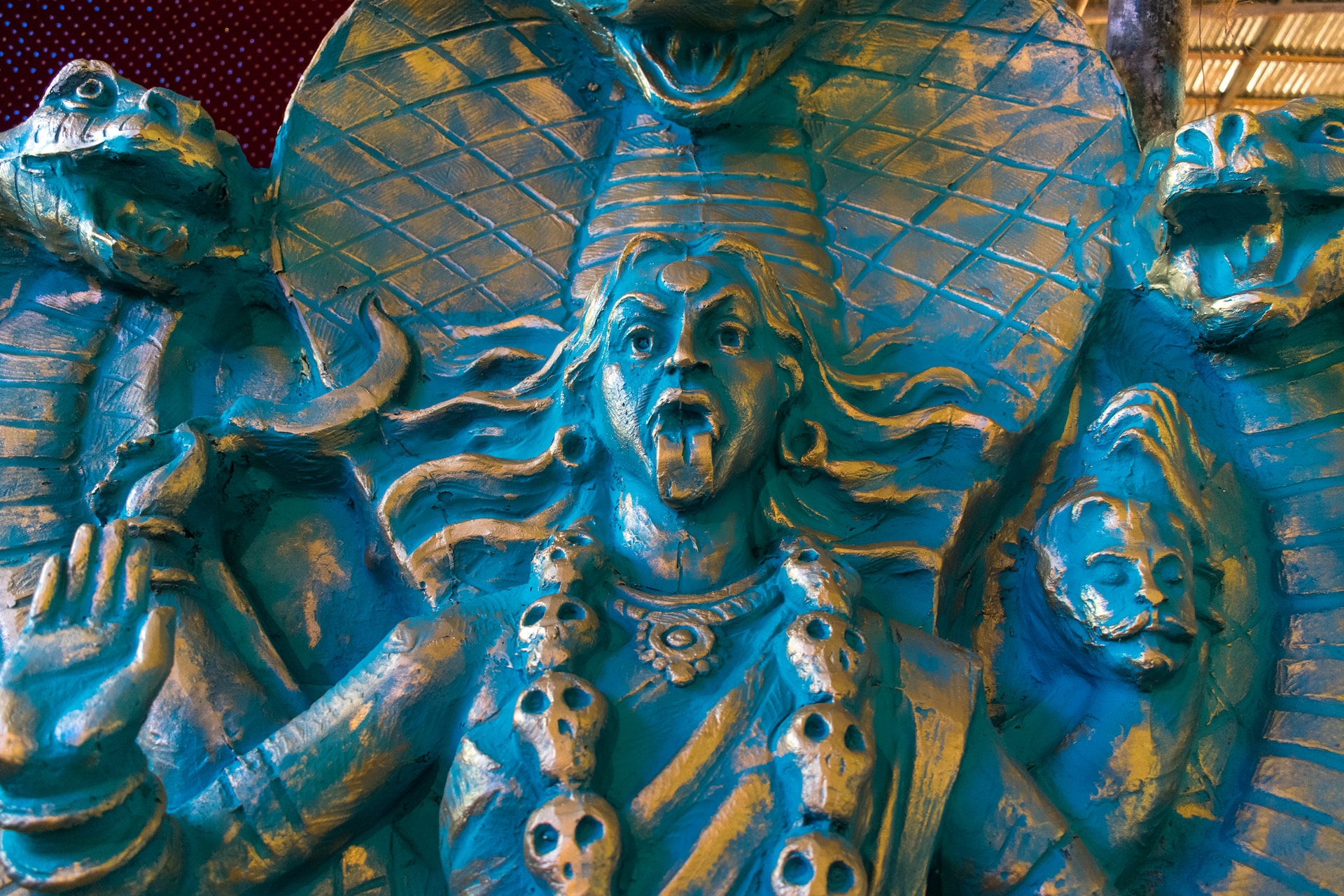 Blue Kali statue
