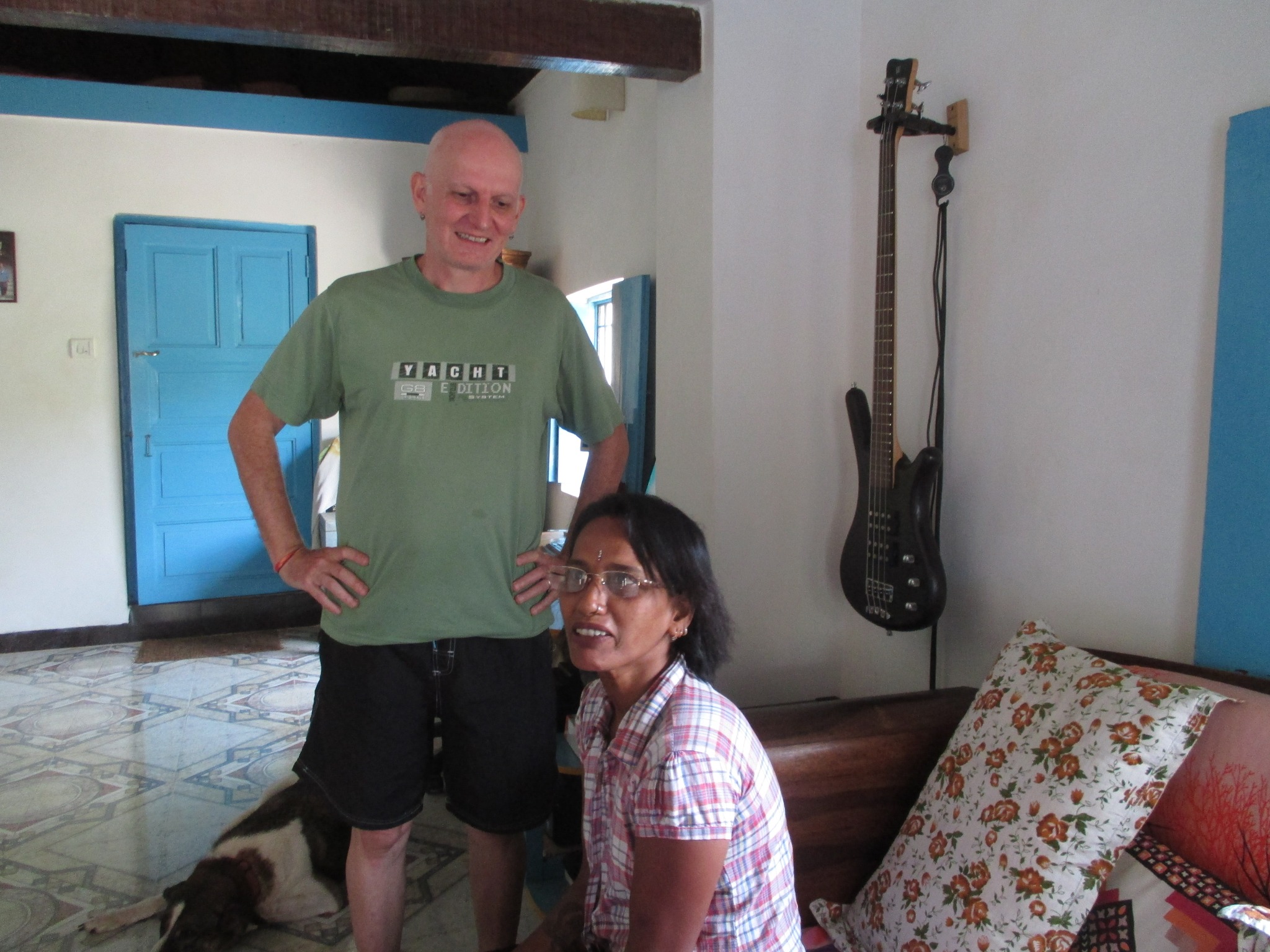 Satya Loka and his wife Malu in their home in February 2016