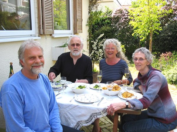 Siddhena, Yatri, Navyo and Madhura at their house in Dorset