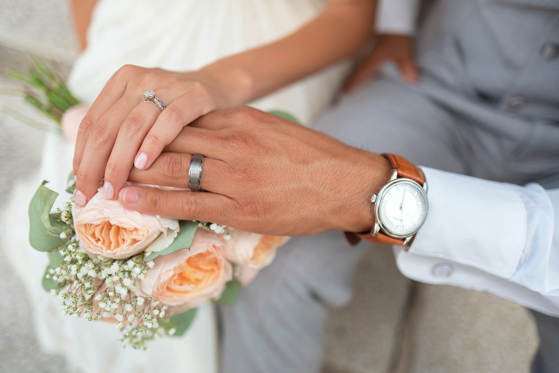 Newlyweds' hands