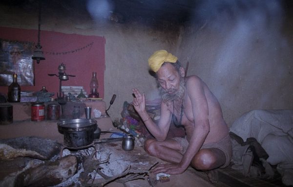 Sadhu smoking