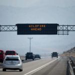 A sign over I-84 between Baker City and Ontario, OR