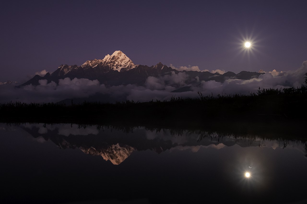 Landscape with full moon