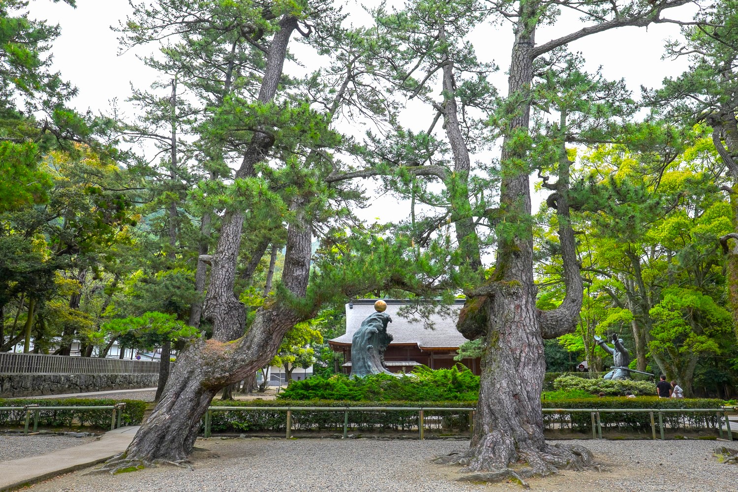 Two bronze statues