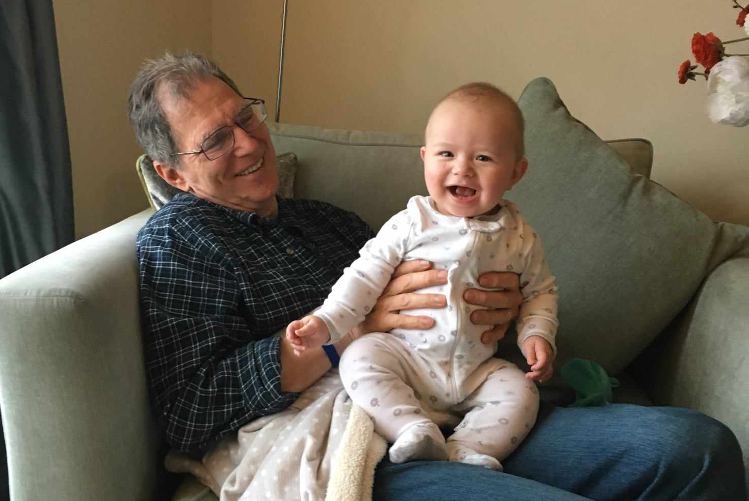 Prashanta with his grandson Cy