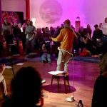 Shivananda singing in the Rote Fabrik