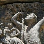 Sculpture of the Hasidic movement on the Knesset Menorah