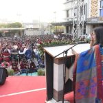 Pratiksha Apurv speaking at the Ceremony