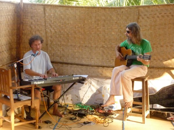 Me with Chinni in Arambul, Goa,. rehearsing for an Evening Meeting