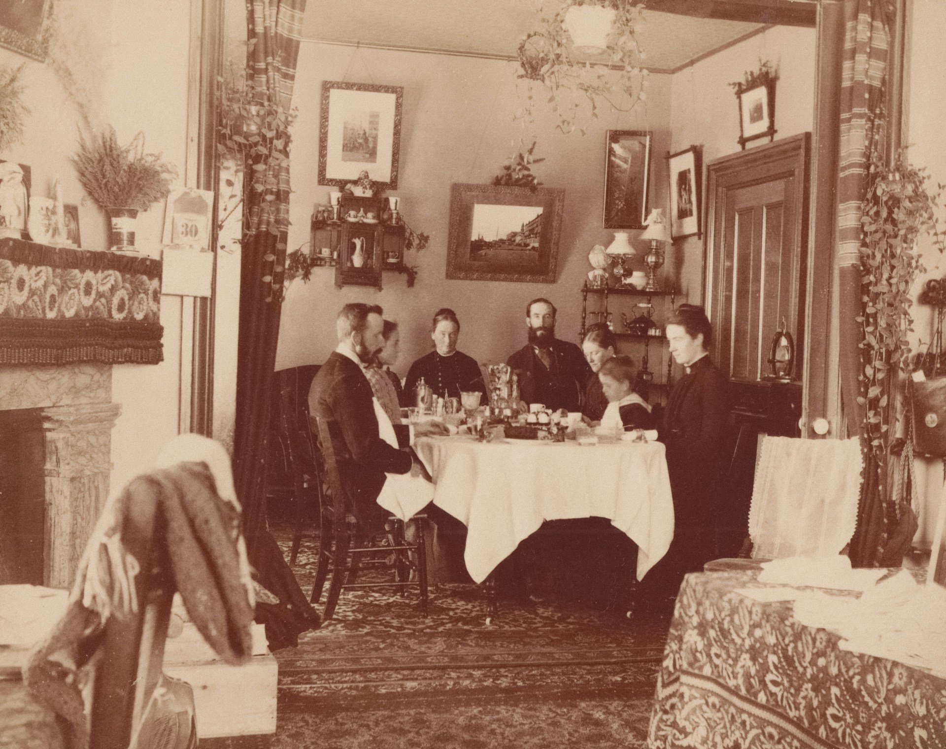 family having tea