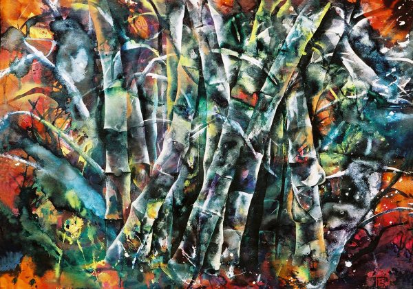 Bamboo, 2002, 100x140cm, acrylic and inks on handmade paper