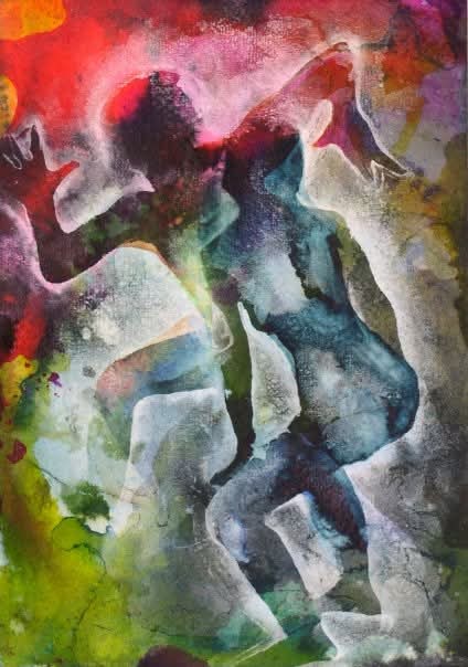 From the Tantra Series, 2008, 12x15cm, acrylic and inks on handmade paper