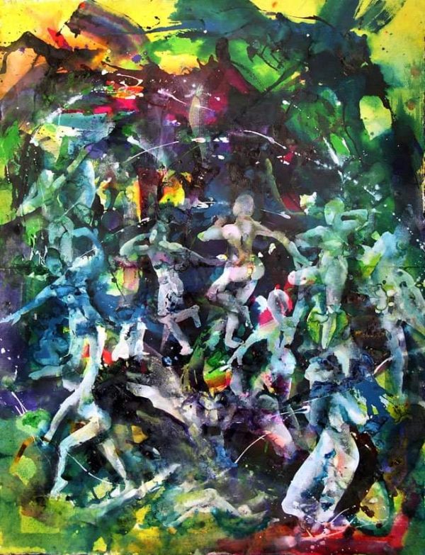 Dance, 2007, 100x140cm, acrylic and inks on handmade paper