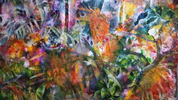 Indian Jungle, 2020, 100x70cm, acrylic and inks on handmade paper