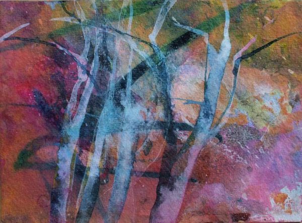 From the Ibiza Trees Series, 2012, 15x10cm, acrylic and inks on handmade paper