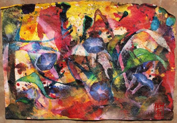 Morning Glory, 2013, 20x15cm, acrylic and inks on handmade paper