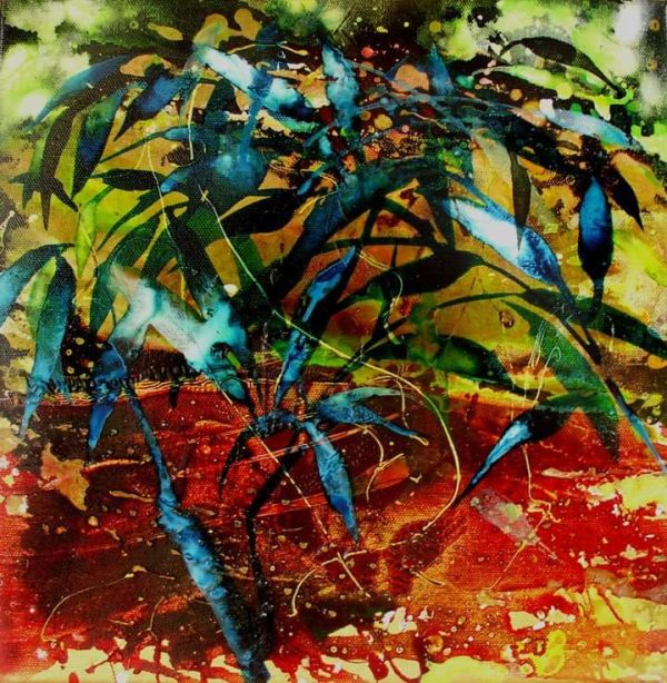 Zen Grass, 2008, 30x30cm, oil and inks on canvas
