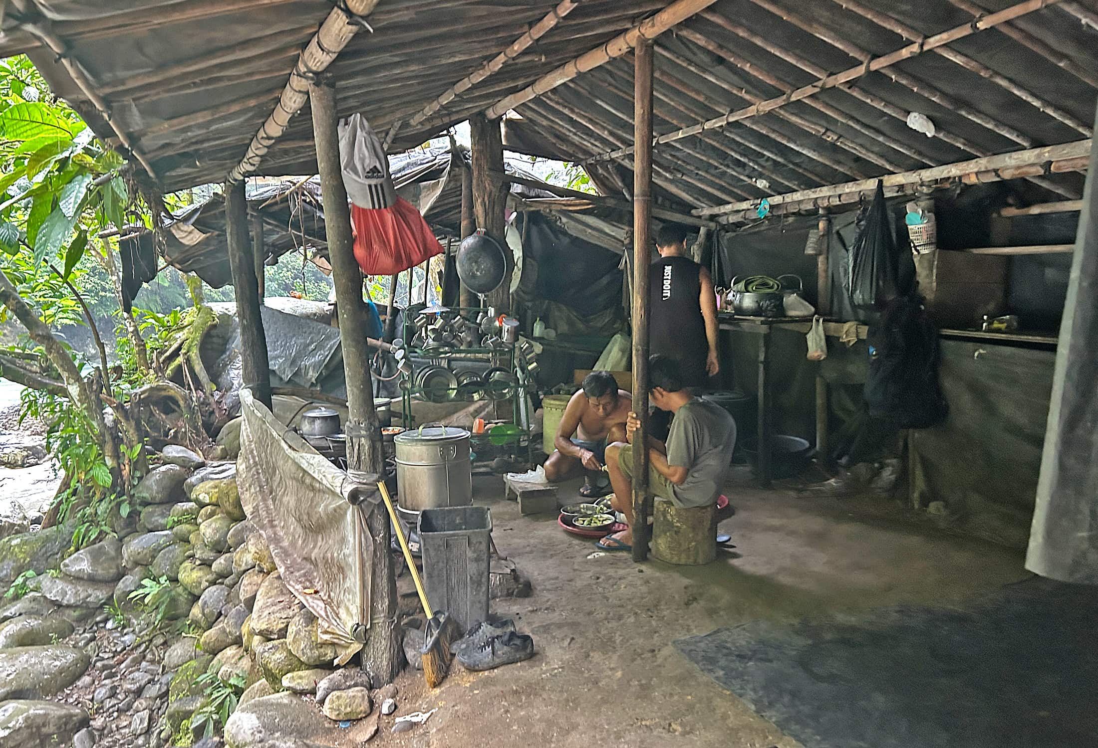 Jungle lodge and dining area