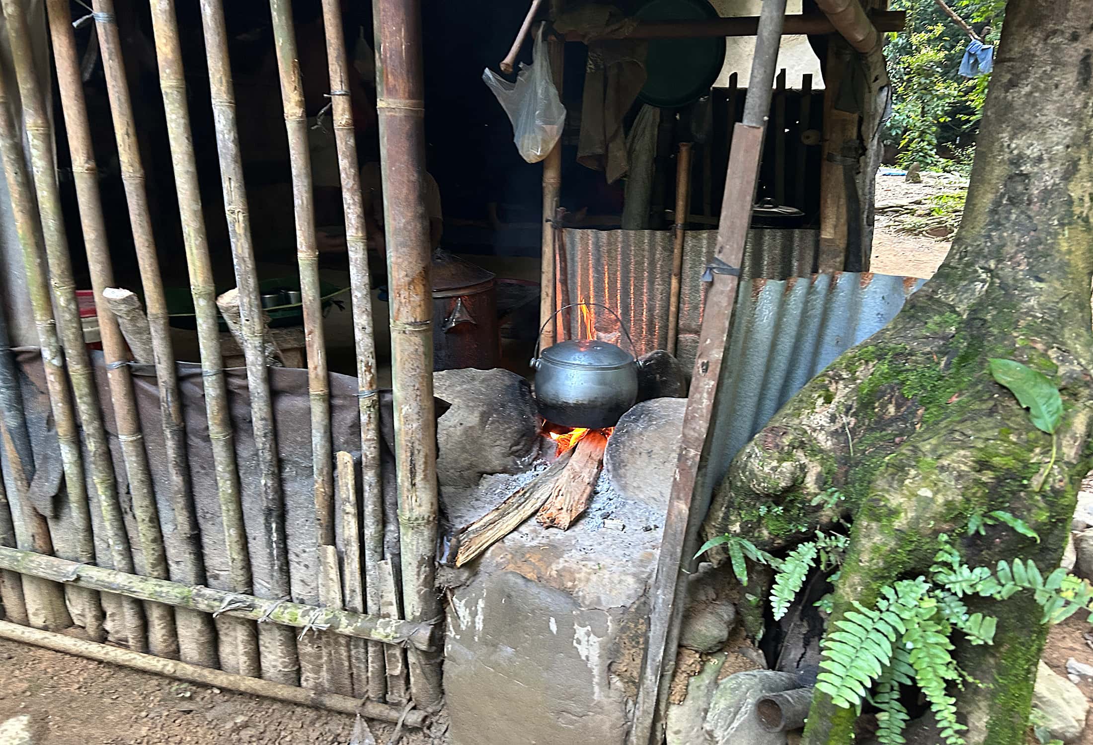 Campfire with teapot