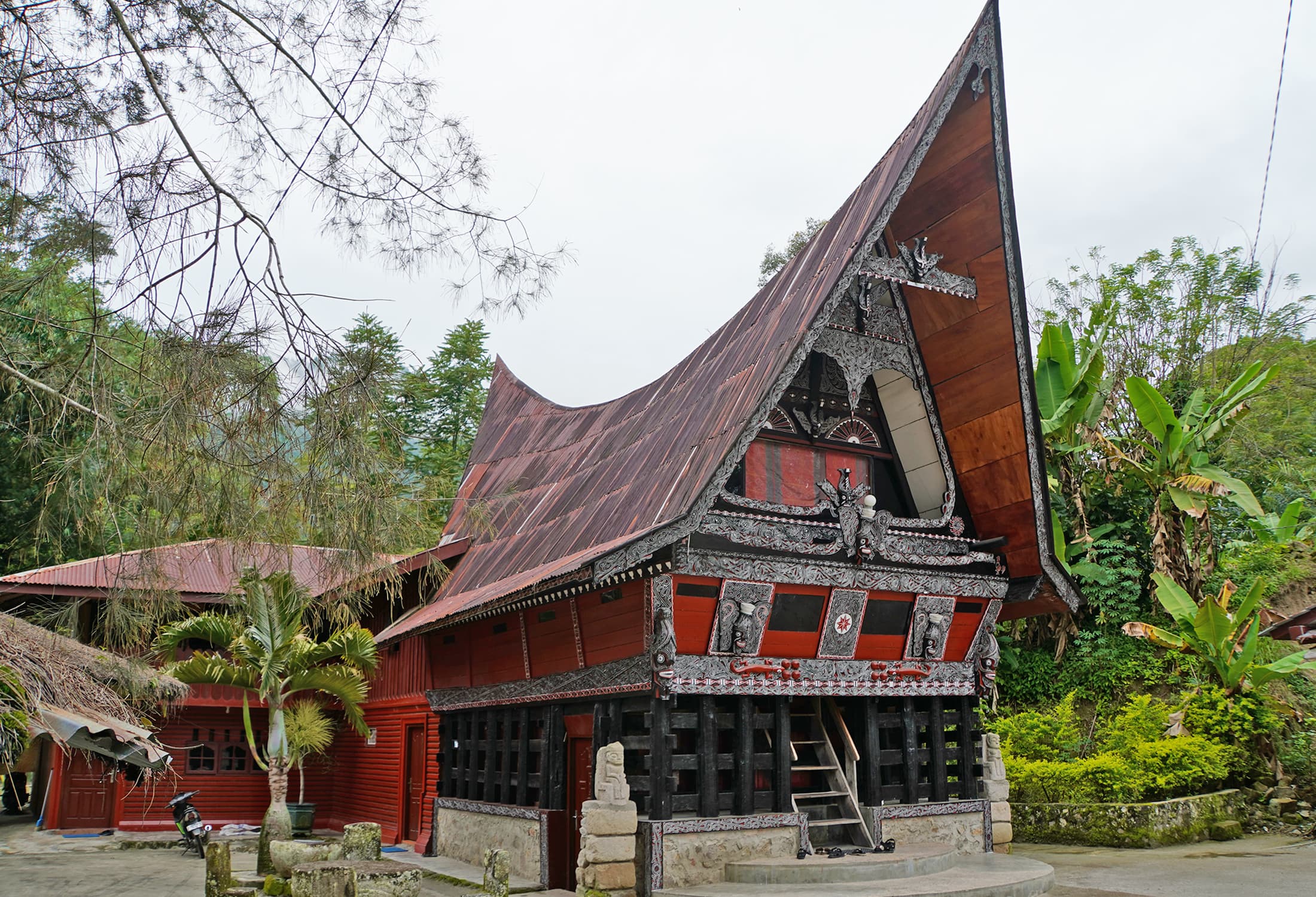 Historic Toba stilt house in an open-air museum