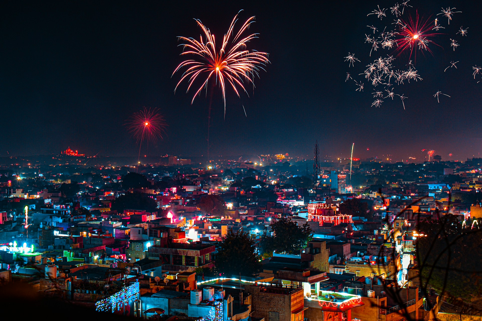 Fireworks over Jodhpur, Rajasthan, India