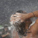 Woman taking a shower