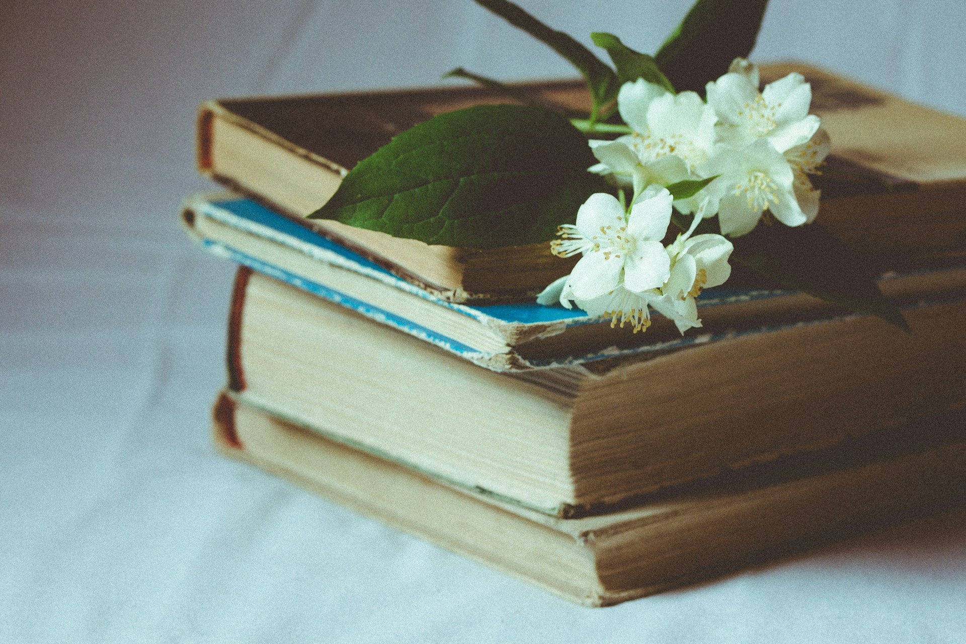 Books with blossoms
