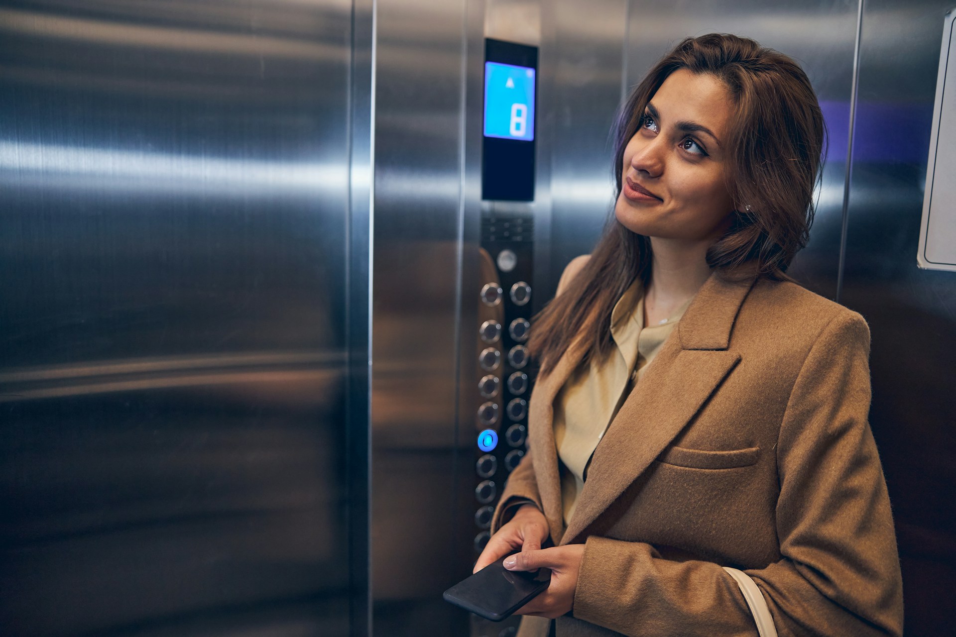 Woman in elevator