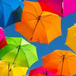 Coloured umbrellas