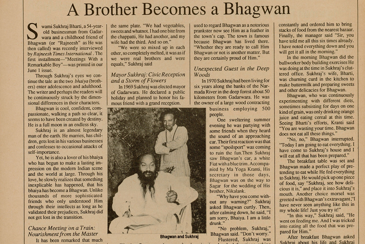 A brother becomes a bhagwan