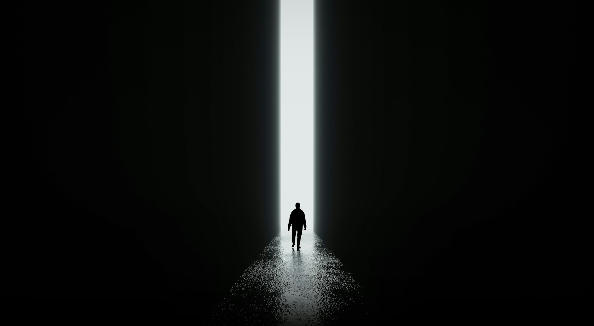 Walking towards bright light