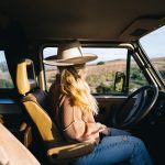 Woman in pickup