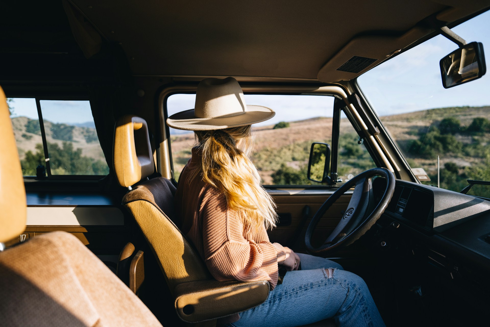 Woman in pickup