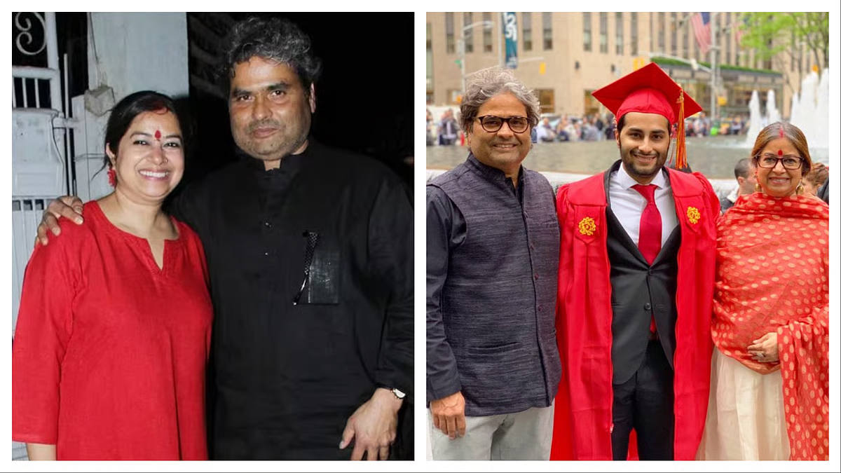 Vishal and Rekha Bhardwaj; the couple pictured with son Aasmaan