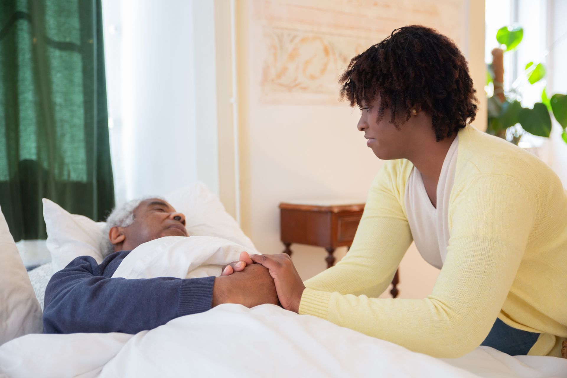 At the father's bed