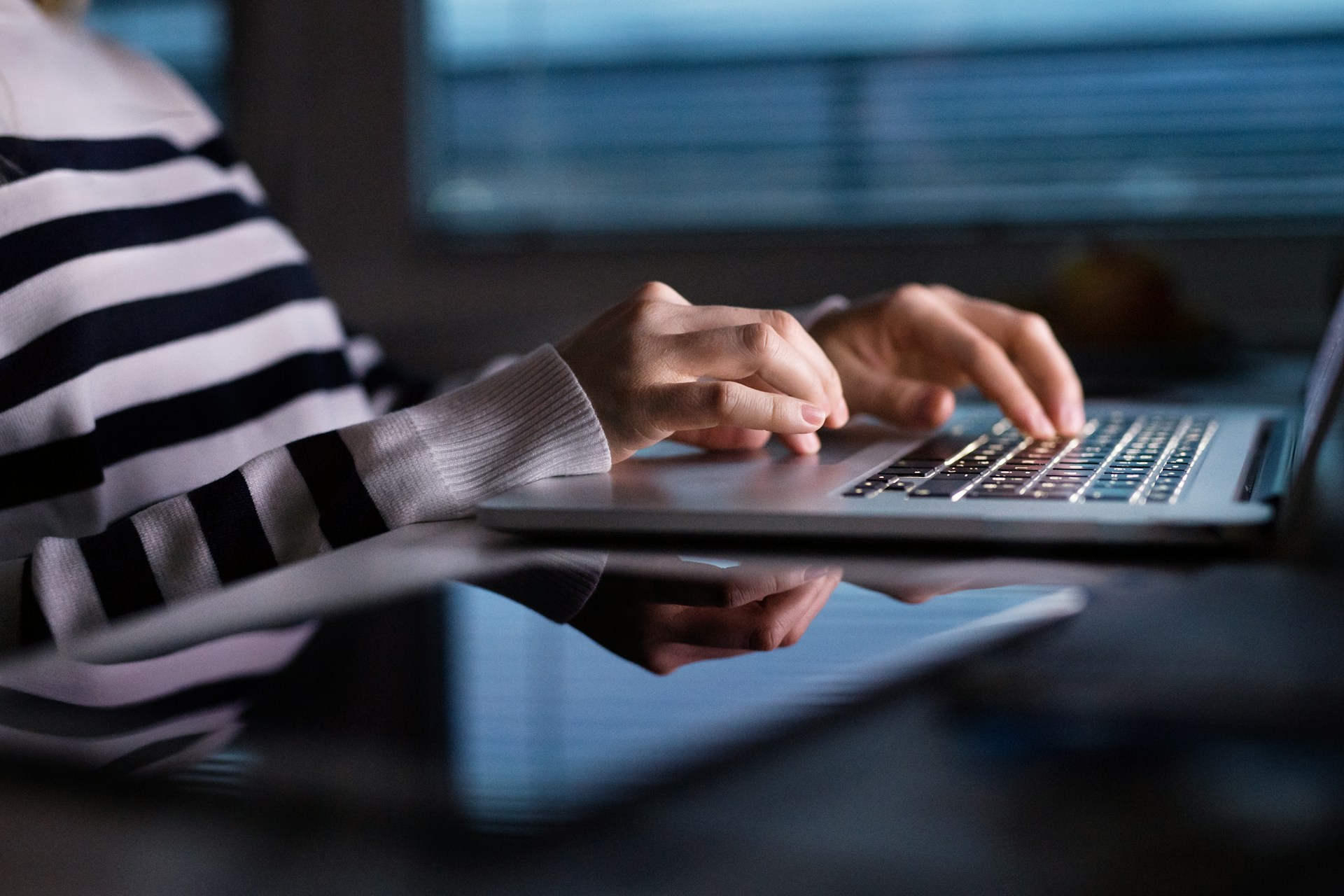 Woman typing